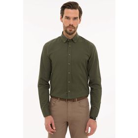 Pierre Cardin 50179010057 Yeşil Slim Fit Uzun Kollu Erkek Gömlek