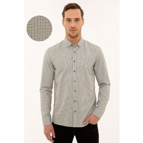 Pierre Cardin 50179010057 Yeşil Slim Fit Uzun Kollu Erkek Gömlek