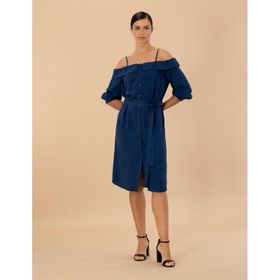 Pierre Cardin 50204427-VR033 Lacivert Dokuma Kadın Elbise