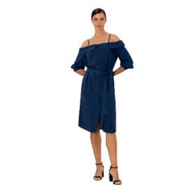 Pierre Cardin 50204427-VR033 Lacivert Dokuma Kadın Elbise