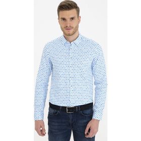 Pierre Cardin 50232974-VR045 Saks Desenli Erkek Gömlek