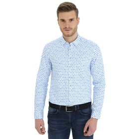Pierre Cardin 50232974-VR045 Saks Desenli Erkek Gömlek