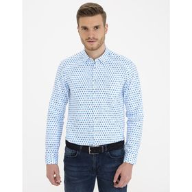 Pierre Cardin 50232974-VR045 Saks Desenli Erkek Gömlek