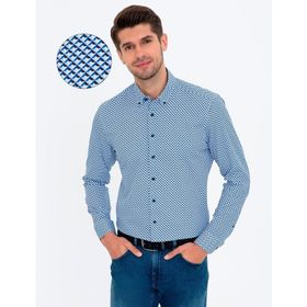 Pierre Cardin 50238724-VR033 Lacivert Desenli Erkek Gömlek