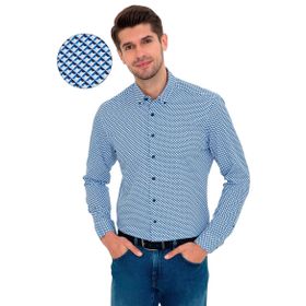 Pierre Cardin 50238724-VR033 Lacivert Desenli Erkek Gömlek