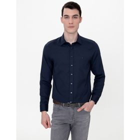 Pierre Cardin 50247117-VR033 Lacivert Desenli Erkek Gömlek