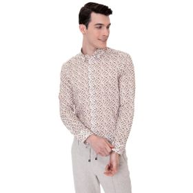 Pierre Cardin 50248485-VR027 Haki Desenli Erkek Gömlek