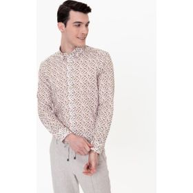 Pierre Cardin 50248485-VR027 Haki Desenli Erkek Gömlek