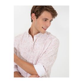 Pierre Cardin 50248488-VR002 Açık Kahverengi Desenli Erkek Gömlek