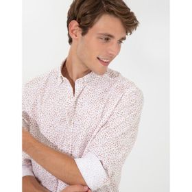Pierre Cardin 50248488-VR002 Açık Kahverengi Desenli Erkek Gömlek