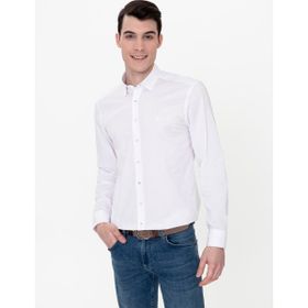 Pierre Cardin 50249779-VR011 Bej Desenli Erkek Gömlek