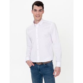 Pierre Cardin 50249779-VR011 Bej Desenli Erkek Gömlek