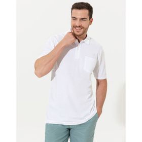 Pierre Cardin 50250209-VR013 Beyaz Regular Fit Polo Yaka Erkek Tişört