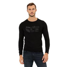 Pierre Cardin 50258663-VR046 Slim Fit Bisiklet Yaka Triko Siyah Erkek Kazak