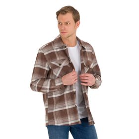 Pierre Cardin 50259478-VR029 Kahverengi Desenli Erkek Gömlek