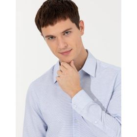 Pierre Cardin 50259484-VR036 Mavi Desenli Erkek Gömlek