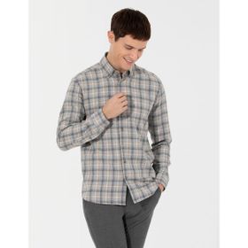 Pierre Cardin 50259491-VR024 Gri Desenli Erkek Gömlek