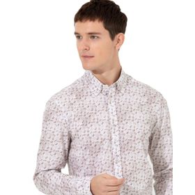 Pierre Cardin 50259504-VR011 Bej Desenli Erkek Gömlek