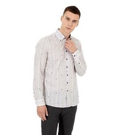Pierre Cardin 50259510-VR002 Açık Kahverengi Desenli Erkek Gömlek