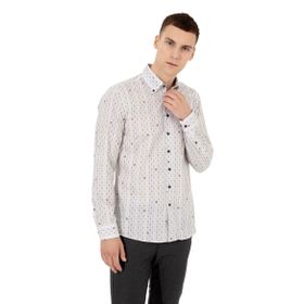 Pierre Cardin 50259510-VR002 Açık Kahverengi Desenli Erkek Gömlek
