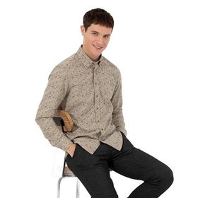 Pierre Cardin 50259533-VR011 Bej Desenli Erkek Gömlek