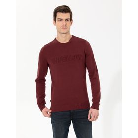 Pierre Cardin 50259797-VR014 Bordo Erkek Kazak