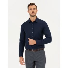 Pierre Cardin 50260311-VR033 Lacivert Desenli Erkek Gömlek