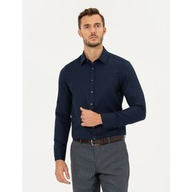 Pierre Cardin 50260311-VR033 Lacivert Desenli Erkek Gömlek