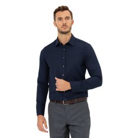 Pierre Cardin 50260311-VR033 Lacivert Desenli Erkek Gömlek