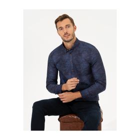 Pierre Cardin 50262460-VR033 Lacivert Erkek Gömlek