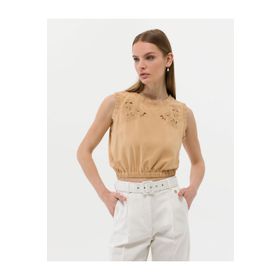 Pierre Cardin 50262547-VR011 Bej Kısa Kollu Kadın Bluz