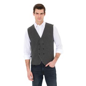 Pierre Cardin 50263176-VR086 Gri Melanj Triko Erkek Yelek