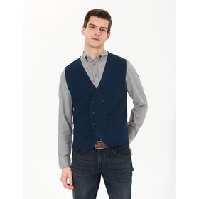 Pierre Cardin 50263176-VR120 Lacivert Melanj Triko Erkek Yelek