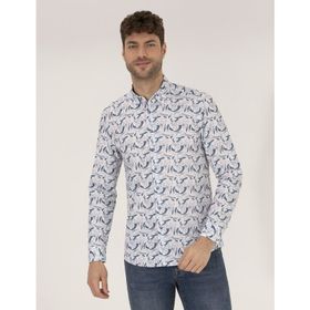 Pierre Cardin 50264887-VR041 Pembe Desenli Erkek Gömlek
