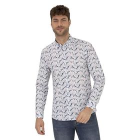 Pierre Cardin 50264887-VR041 Pembe Desenli Erkek Gömlek