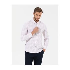 Pierre Cardin 50264902-VR030 Kırmızı Desenli Erkek Gömlek