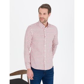 Pierre Cardin 50264910-VR039 Nar Çieği Desenli Erkek Gömlek