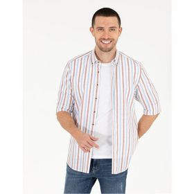 Pierre Cardin 50265026-VR029 Kahverengi Desenli Erkek Gömlek