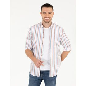Pierre Cardin 50265026-VR029 Kahverengi Desenli Erkek Gömlek