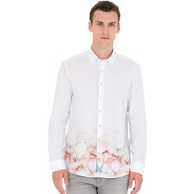 Pierre Cardin 50265051-VR092 Açık Yeşil Desenli Erkek Gömlek