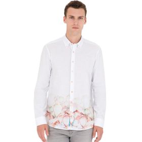 Pierre Cardin 50265051-VR092 Açık Yeşil Desenli Erkek Gömlek