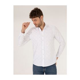 Pierre Cardin 50265075-VR041 Pembe Desenli Erkek Gömlek