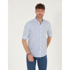 Pierre Cardin 50265119-VR003 Açık Mavi Desenli Erkek Gömlek