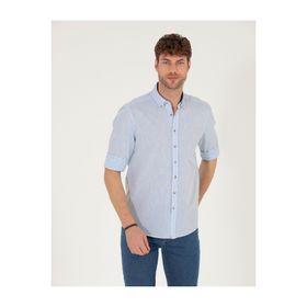 Pierre Cardin 50265119-VR003 Açık Mavi Desenli Erkek Gömlek