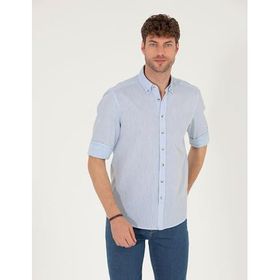 Pierre Cardin 50265119-VR003 Açık Mavi Desenli Erkek Gömlek