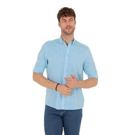 Pierre Cardin 50265119-VR007 Aqua Desenli Erkek Gömlek