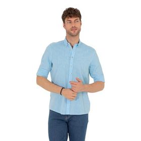 Pierre Cardin 50265119-VR007 Aqua Desenli Erkek Gömlek