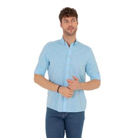 Pierre Cardin 50265119-VR007 Aqua Desenli Erkek Gömlek