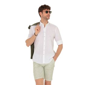 Pierre Cardin 50265119-VR013 Beyaz Desenli Erkek Gömlek