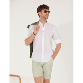 Pierre Cardin 50265119-VR013 Beyaz Desenli Erkek Gömlek